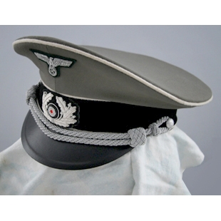 WEHRMACHT HEER VISOR CAP WHITE PIPING